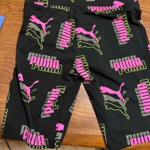 Puma Black Shorts with Pink and Green Accents